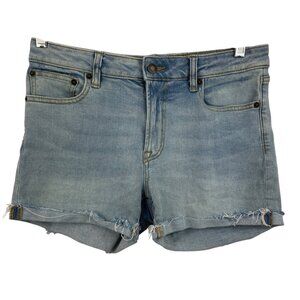 Goodthreads Light Wash Denim Cutoff Jean Shorts With Frayed Hem Womens Size 28